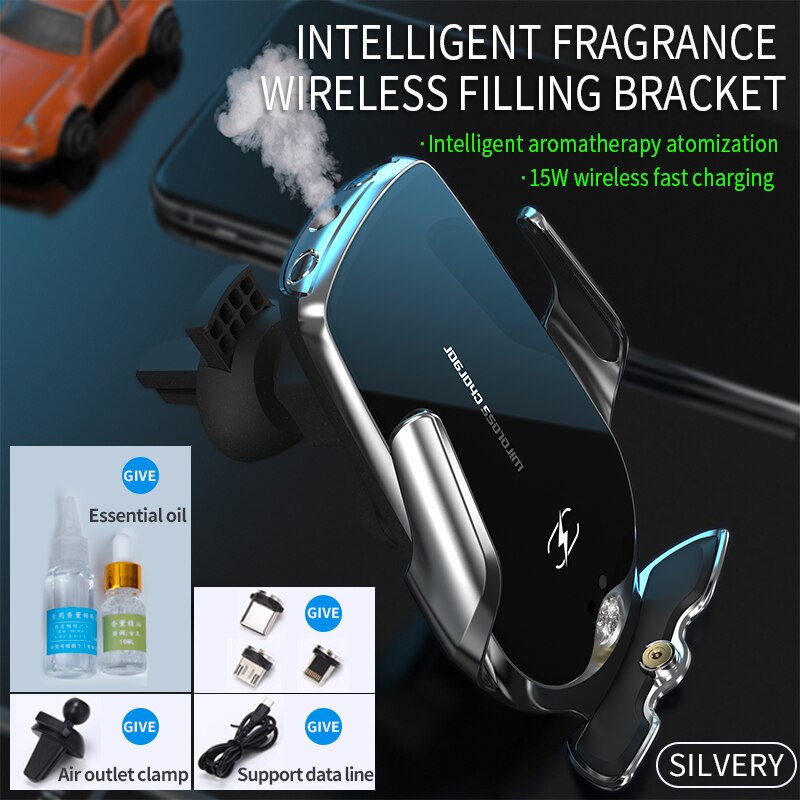 Car Smart Aromatherapy Mobile Phone Holder Car Navigation with wireless charging and essential oil features