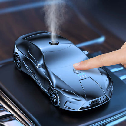 Car For Car Aromatherapy Diffuser Perfume Decoration in modern car design with mist coming out, sleek and stylish.