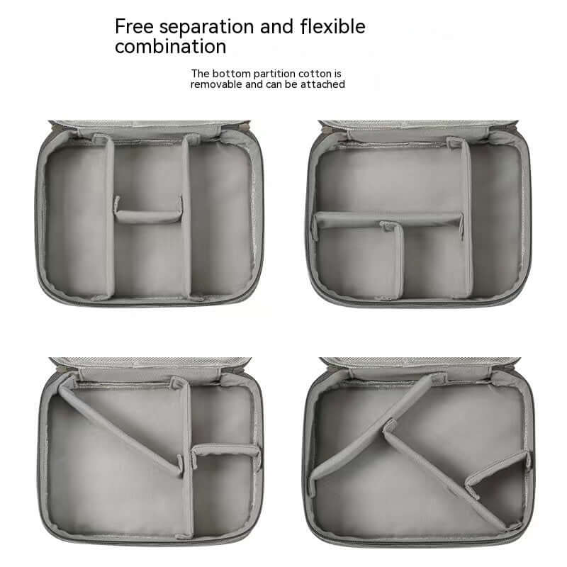 Data Cable Storage Bag Travel Portable Digital Accessories flexible interior with removable partitions