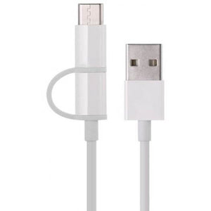 Micro Usb Cable White Charging Cable with Micro USB and USB connectors in white color.