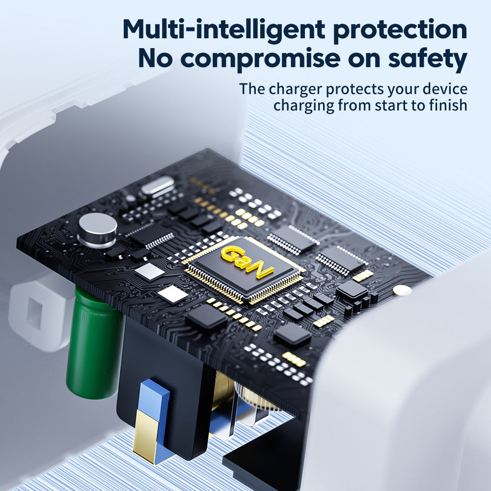 67W Pole Charger Gallium Nitride Three-port Fast Charging Charger features multi-intelligent protection for device safety.