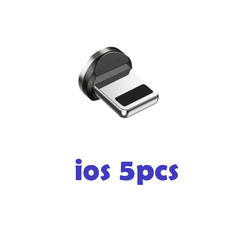 Magnetic charging cable with iOS connector in pack of 5 pieces, ideal for quick and convenient charging.