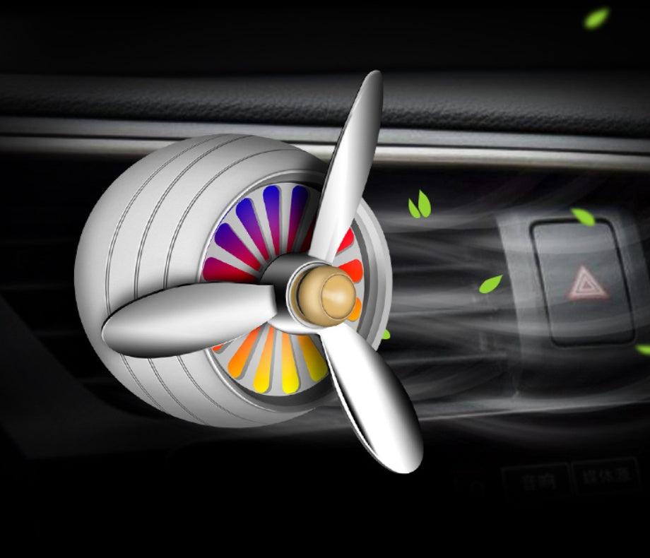 Car accessories car aromatherapy with colorful propeller design enhancing air freshening in vehicle.