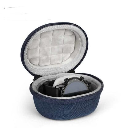 Compact smart sports watch storage bag with durable, water-resistant exterior and soft plush interior lining for protection and organization