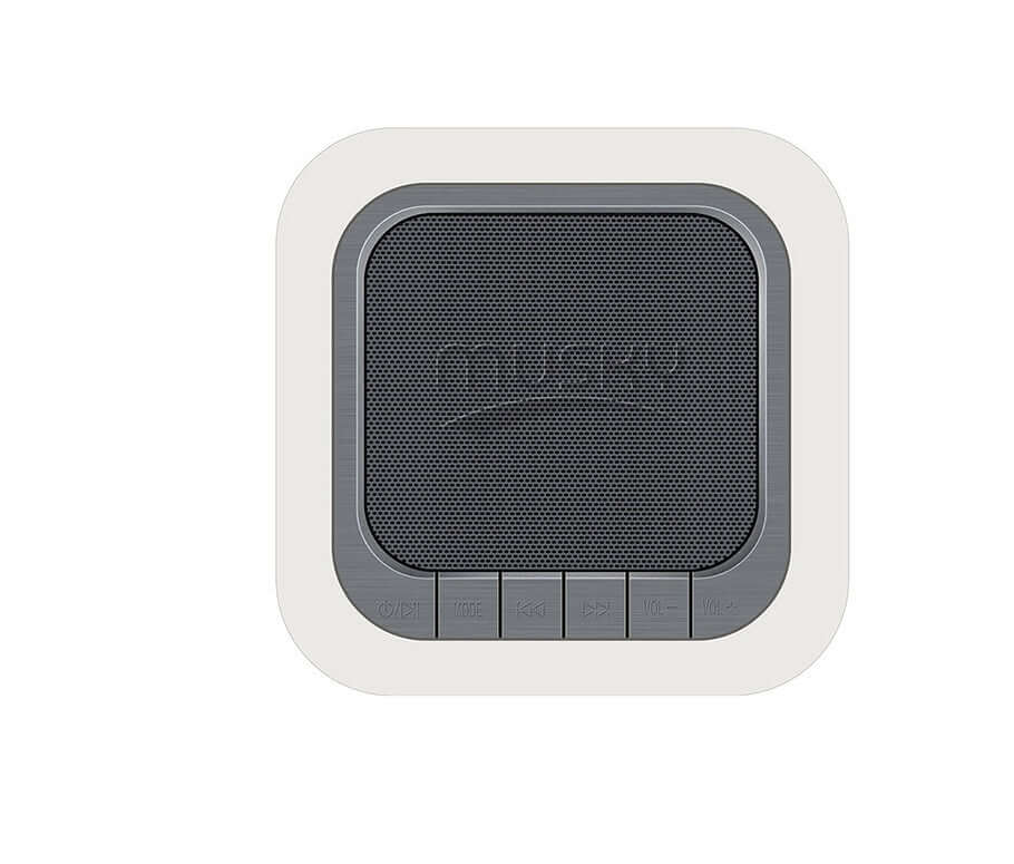 Bluetooth Speaker with control buttons and sleek design for wireless audio streaming and connectivity.