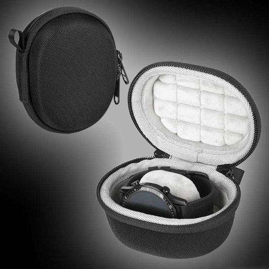 Compact smart sports watch storage bag with durable, water-resistant exterior and plush interior lining for protection and organization.