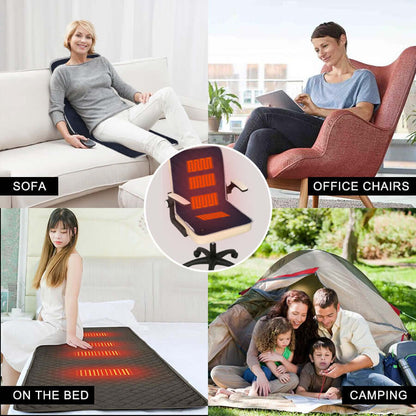 Sleeping Bag Heating Pad USB Smart Cushion Winter Gadgets used on sofa, office chairs, bed, and during camping.