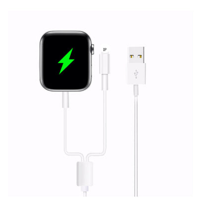 Magnetic Wireless Charging Watch Charging Cable connected to a smartwatch with charging indicator.