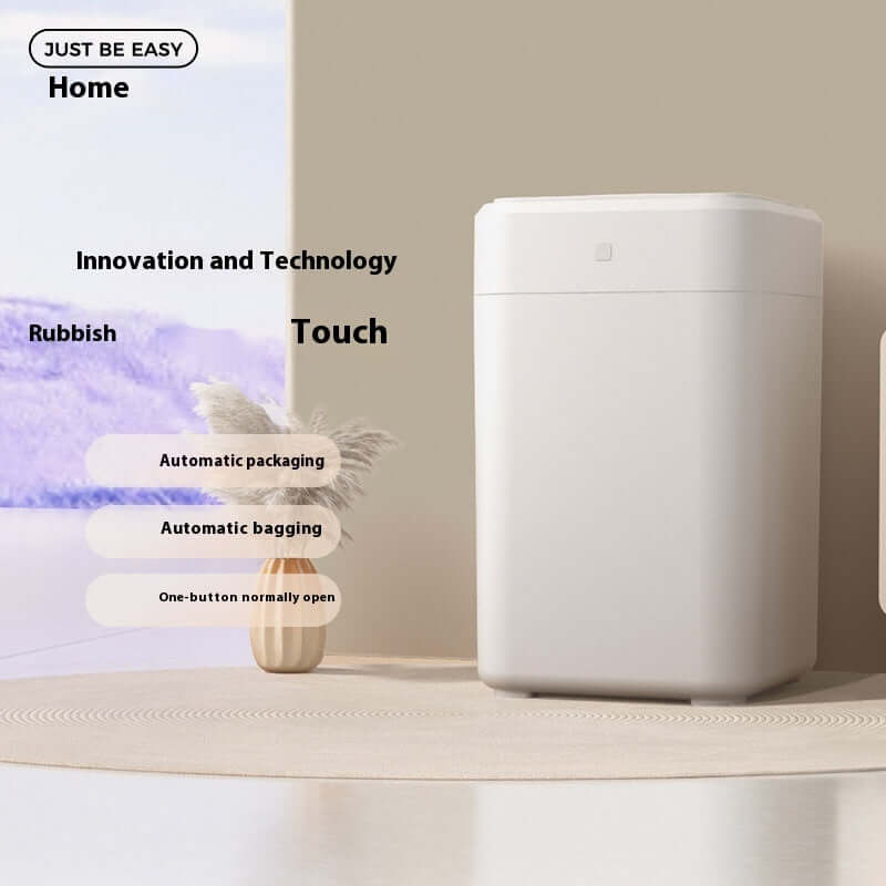 Inductive Household Automatic Sealing And Bag Change Sealing Smart Trash Can in a modern setting, showcasing its innovative design.