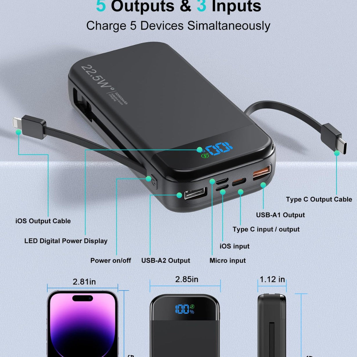32000mAh Power Bank Fast Charge | Abekon