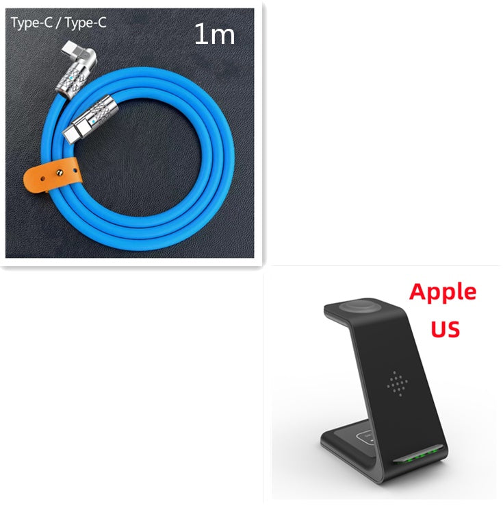 3 In 1 Fast Charging Station Wireless Charger Stand Wireless Quick Charge Dock For Phone Holder with Type-C cable