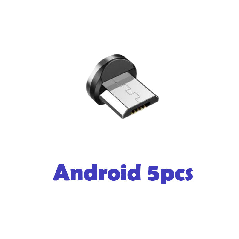 Magnetic charging cable for Android devices, 5 pieces, featuring strong magnetic attraction and durable design.
