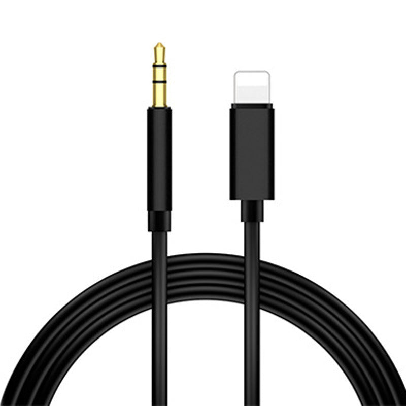 Cell Phone 3.5mm Mobile Phone Car Audio Cable with gold-plated jack and tinned copper wire in black color.