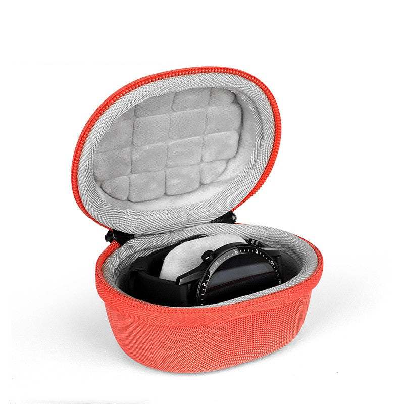 Compact smart sports watch storage bag with durable exterior and plush interior for protection and organization