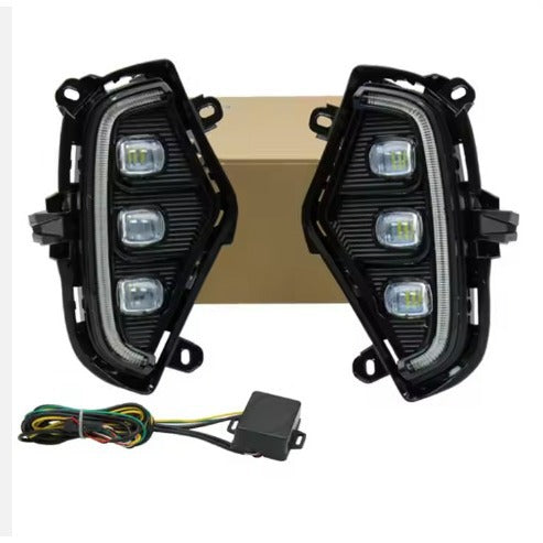 Fog Lamp Modified Led Car Lamp Accessories with white and yellow two-tone lighting.