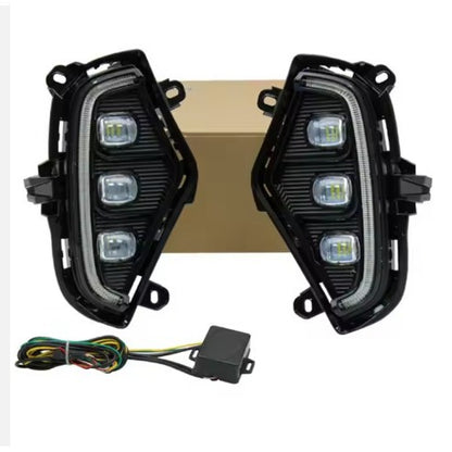 Fog Lamp Modified Led Car Lamp Accessories with white and yellow two-tone lighting.