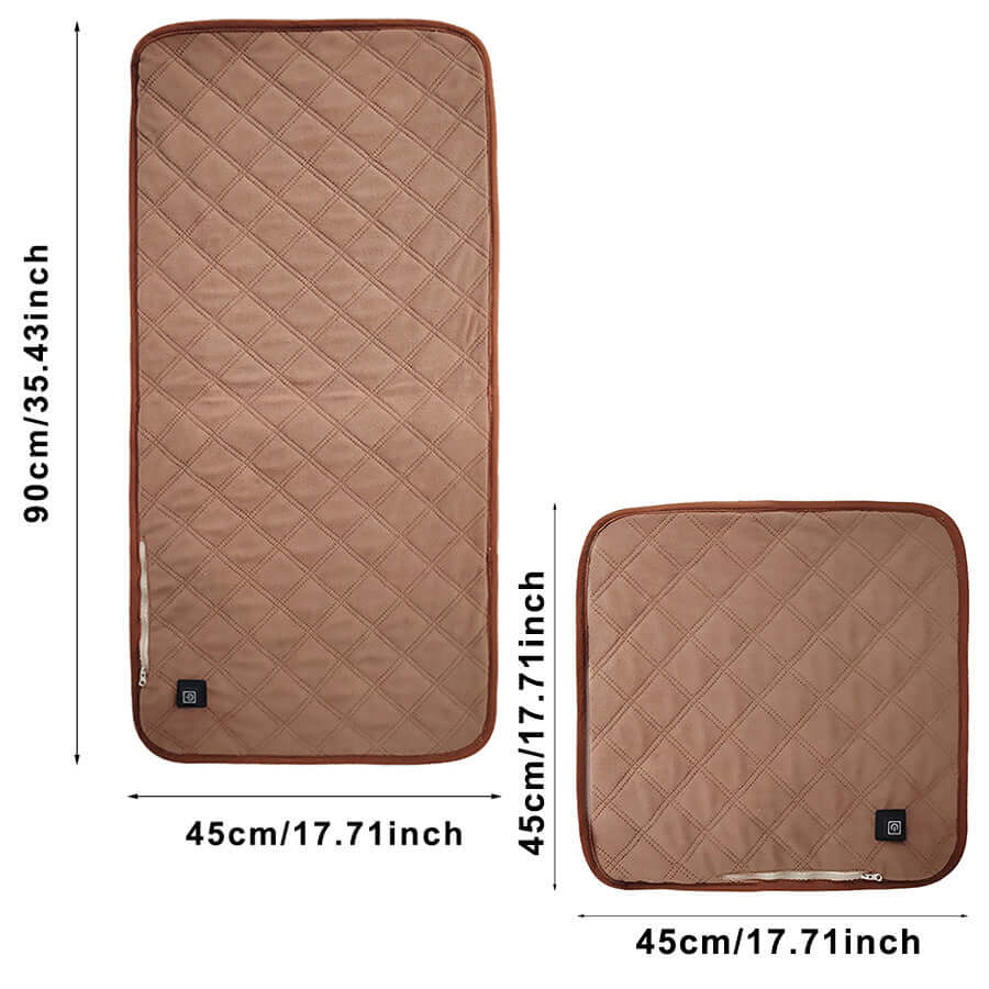 Sleeping Bag Heating Pad USB Smart Cushion Winter Gadgets dimensions in brown color with sizes 45x45cm and 45x90cm