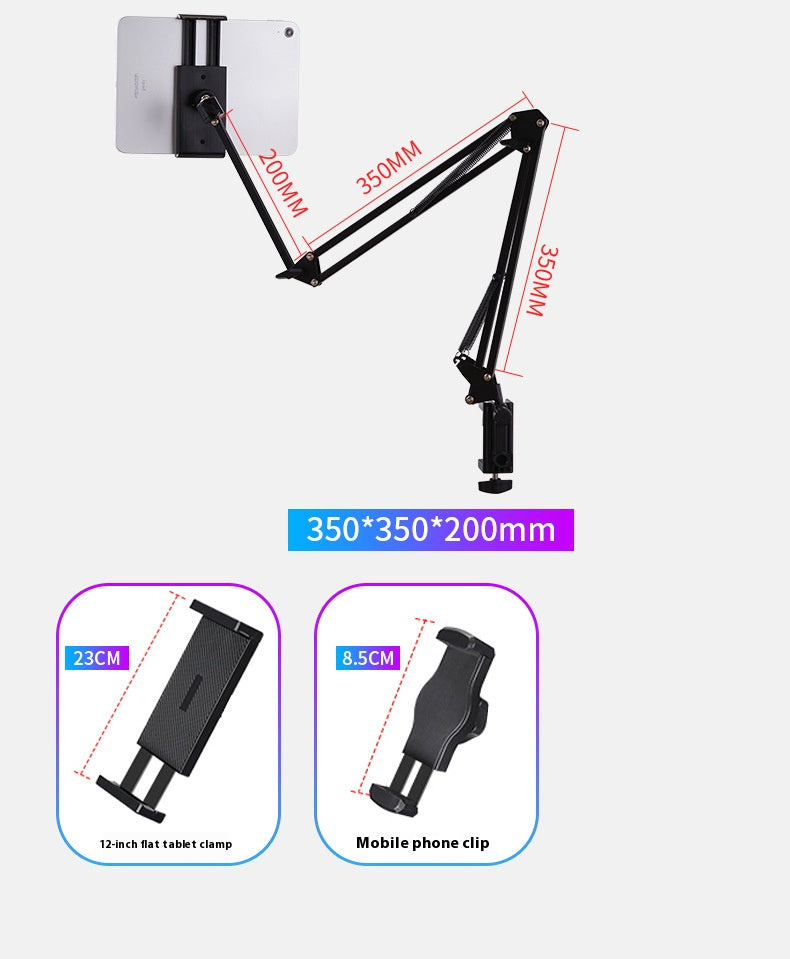Desktop Lazy Bracket, Tablet Cantilever Support Frame for Live Streaming and Drama-watching, Foldable Metal Cantilever Bracket.
